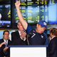 Raymond Lesniak celebrates at a news conference before the start of sports gambling in New Jersey.